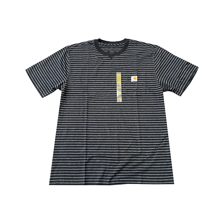 Carhartt T Shirts Men Black Stripes-0