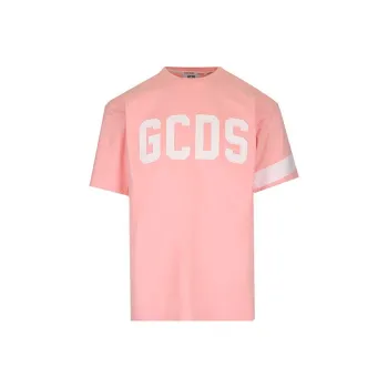 GCDS Logo Embroidered Crewneck T-Shirt