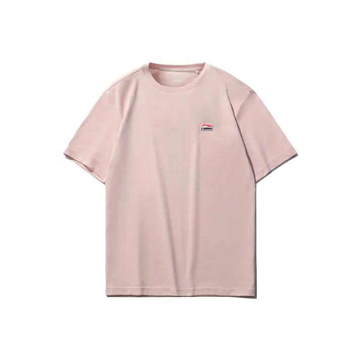 LINING Sports Fashion Collection T Shirts Men Light Pastel Pink-0