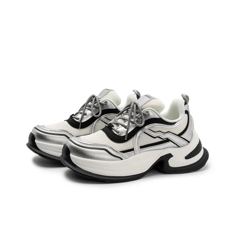 Snow Know The Answer SKTA Anti Slip And Wear Resistant Lightweight Low Top Couple Chunky Sneakers Unisex-8