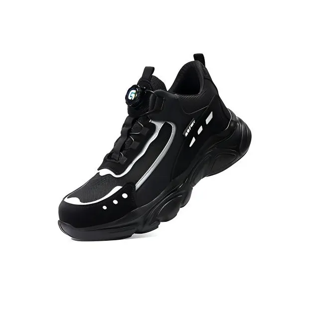GUYISA Non slip, Wear resistant, Impact resistant Low Top Chunky Sneakers Men's Black-1