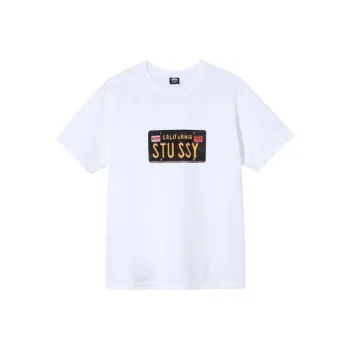 Stussy License Plate Tee T Shirt Unisex White