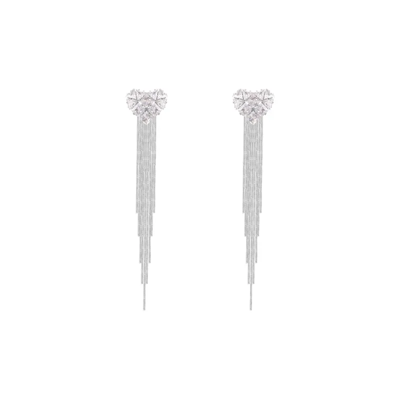 Peach Tea Zircon Earrings Women's-0