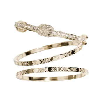 CHANEL Metal Bangles Unisex Gold