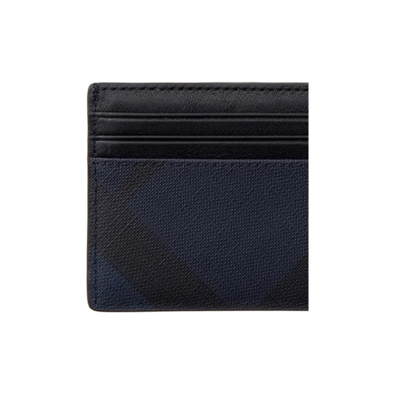 Burberry PU Card Holder Wallet Regular Men's Blue-4
