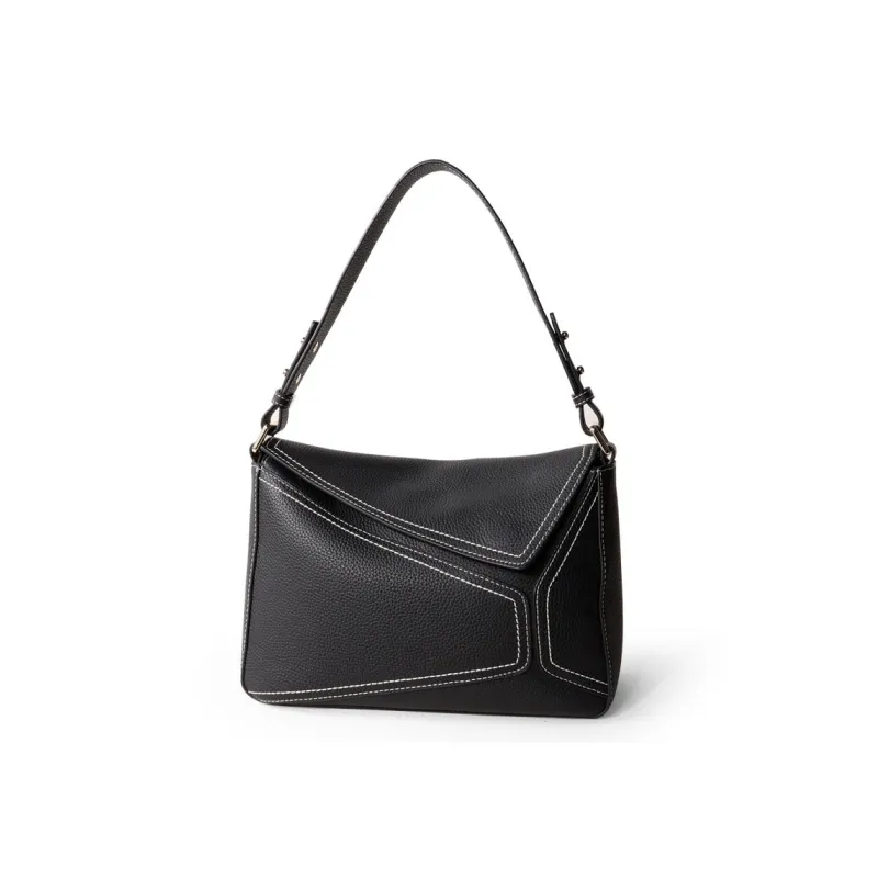 MINIBIRD Top Grain Cow Leather Geometric Shoulder Bag, Crossbody Bag Medium Size Women's Multicolor-15