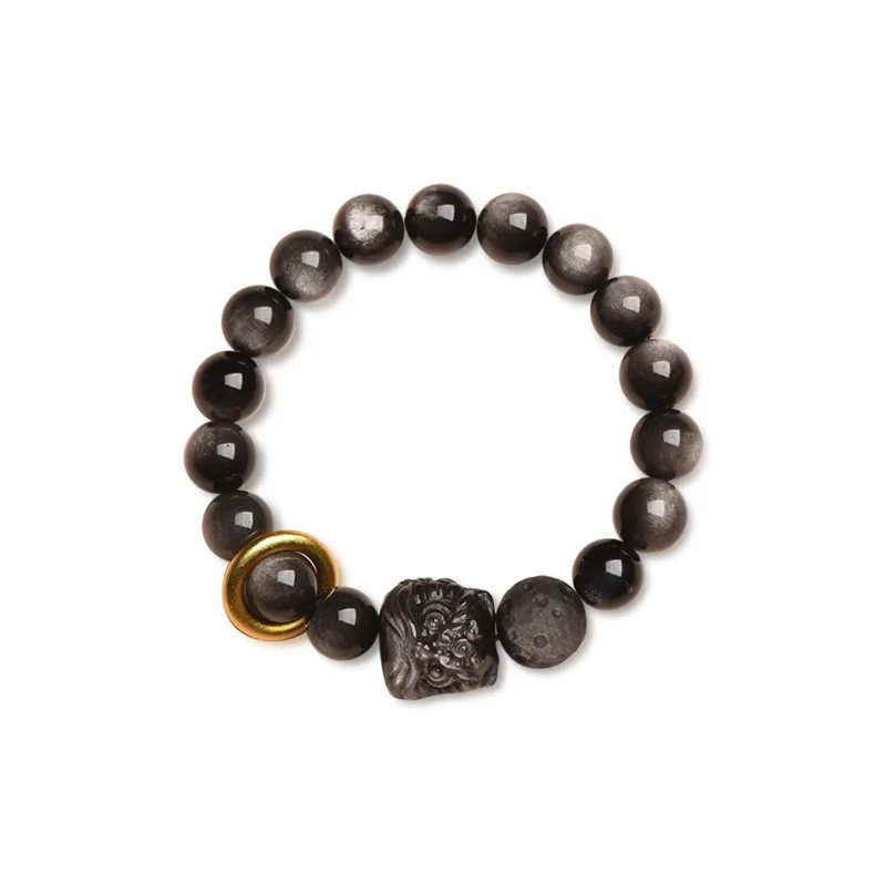 Moon Jewelry Obsidian Bracelets Unisex-0