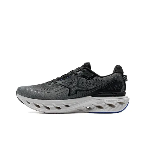 XTEP Cushioning Spin 12 Anti Slip And Wear Resistant Coverage Low Top Casual Running Shoes Men's Black Gray Color