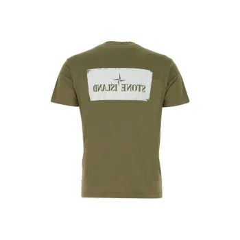 STONE ISLAND T Shirts Men Army Green