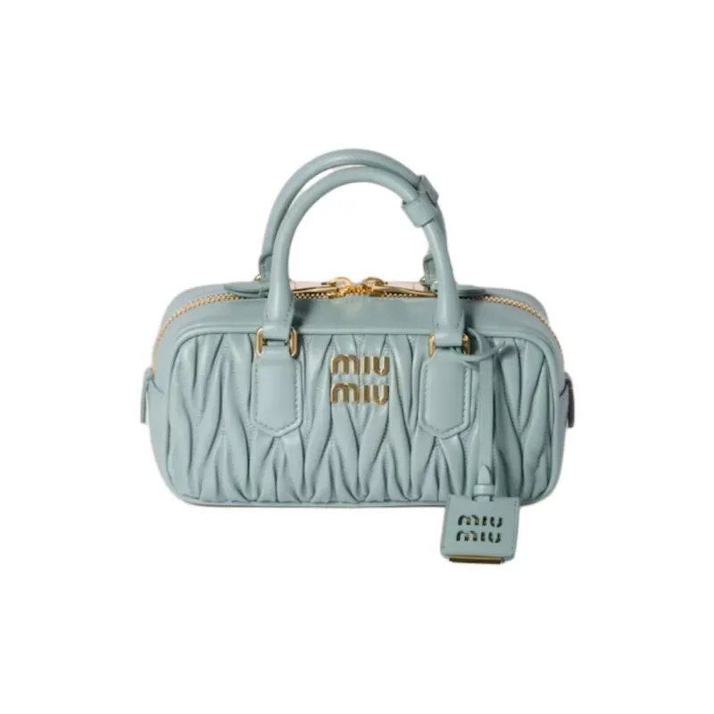 MIU MIU Arcadie Series Sheepskin Shoulder Bag, Handbag Women's Light Blue-0