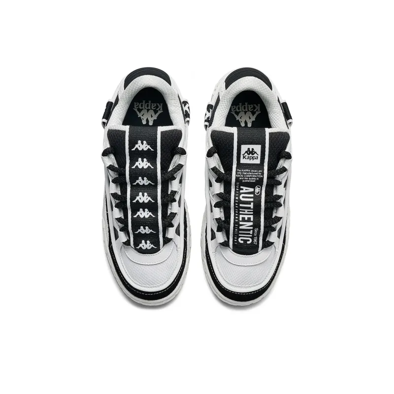 Kappa Anti-Slip Wear-Resistant Low-Top Skateboard Shoes Unisex White Black-3