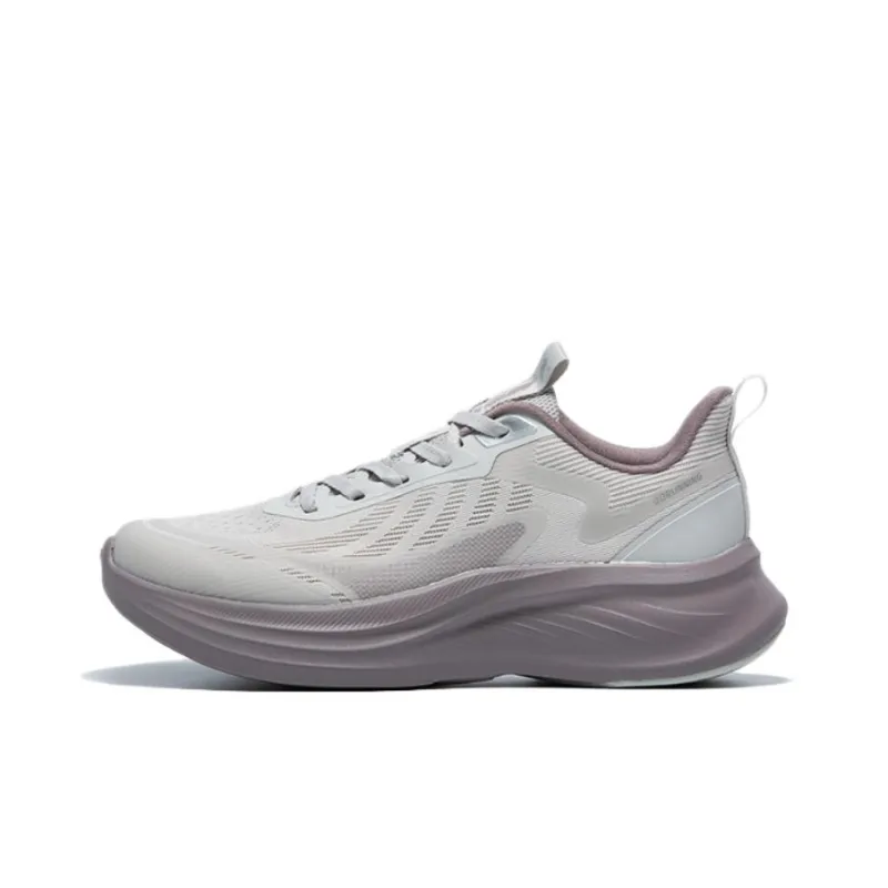 QIAODAN Cushioned Wear Resistant Breathable Low Top Casual Running Shoes Women's Gray-0