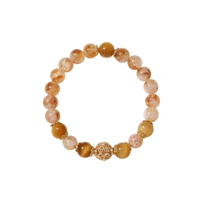 AJIDOU Citrine Bracelets Unisex Gold-4