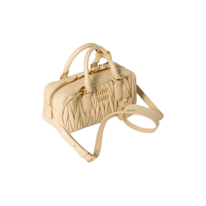 MIU MIU Arcadie Series Sheepskin One Shoulder Handbag Women's Yellow-1
