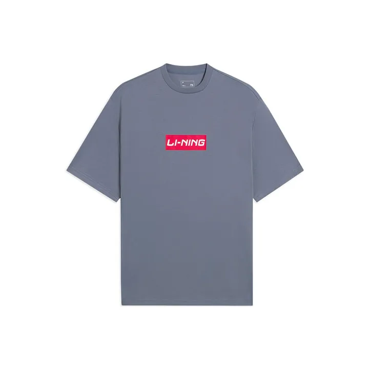 LiNing Sports Life Collection T Shirt Unisex Flint Stones Blue-0