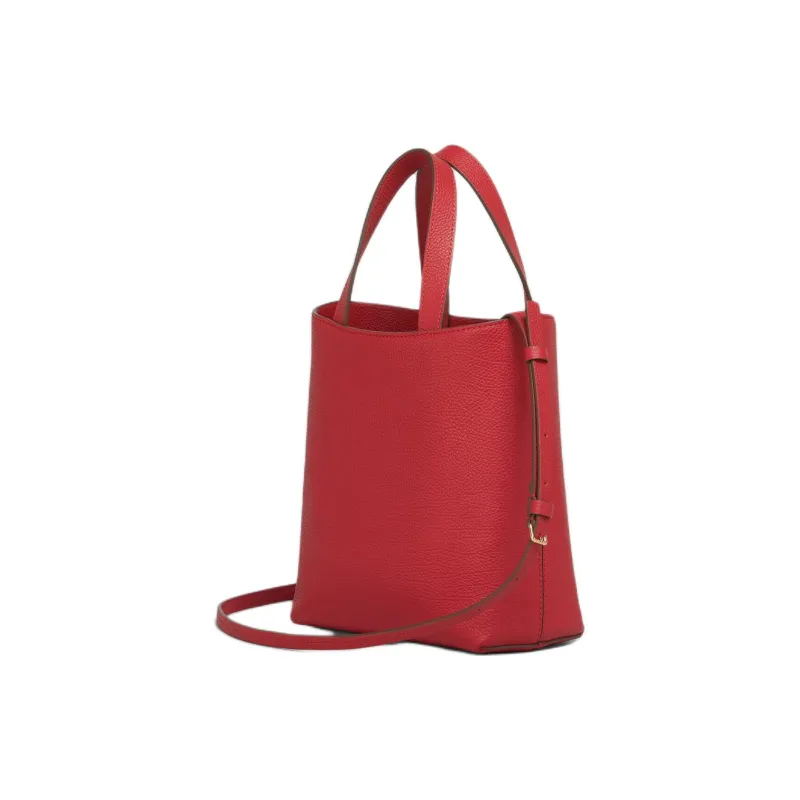 MARNI Trunkaroo Matte Calfskin Tote Bag, Shopping Bag, Shoulder Bag, Handbag Trumpets Women's Red-3