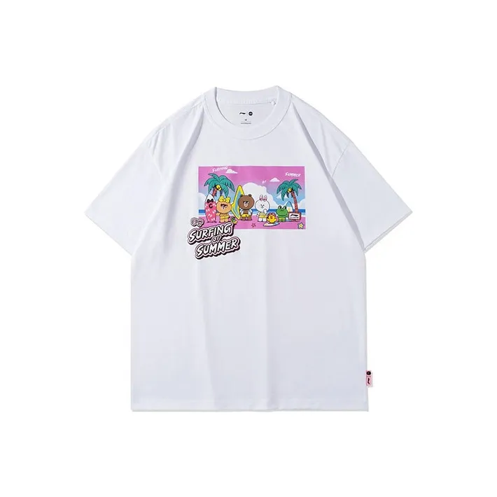 LiNing Sports Fashion Collection T Shirt Unisex Standard White-0