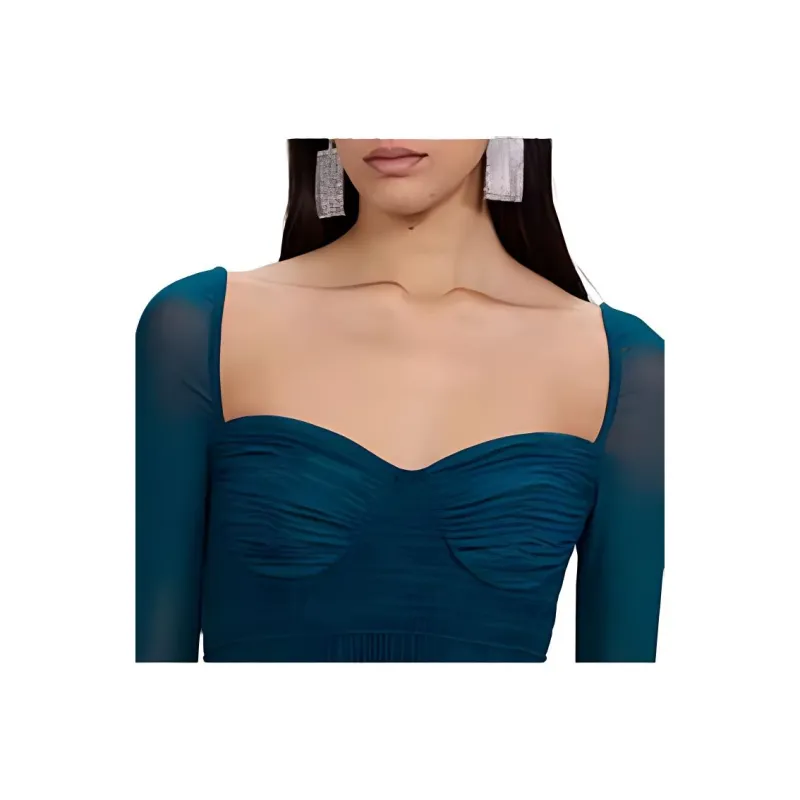 Self portrait Long Sleeved Dresses Women's Graphite Blue-4