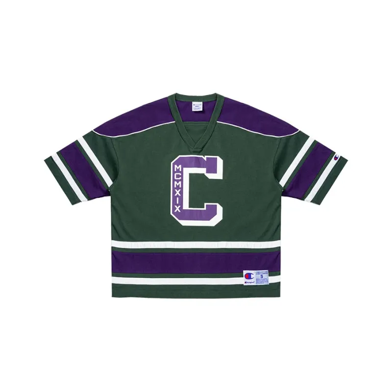 Champion Drop Shoulder Sleeve T-Shirt Unisex Dark Green Japan Version-0