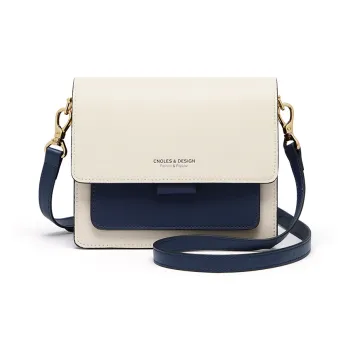 CNOLES Cow Leather Crossbody Bags Shoulder Bags Women's Fashion Blue White