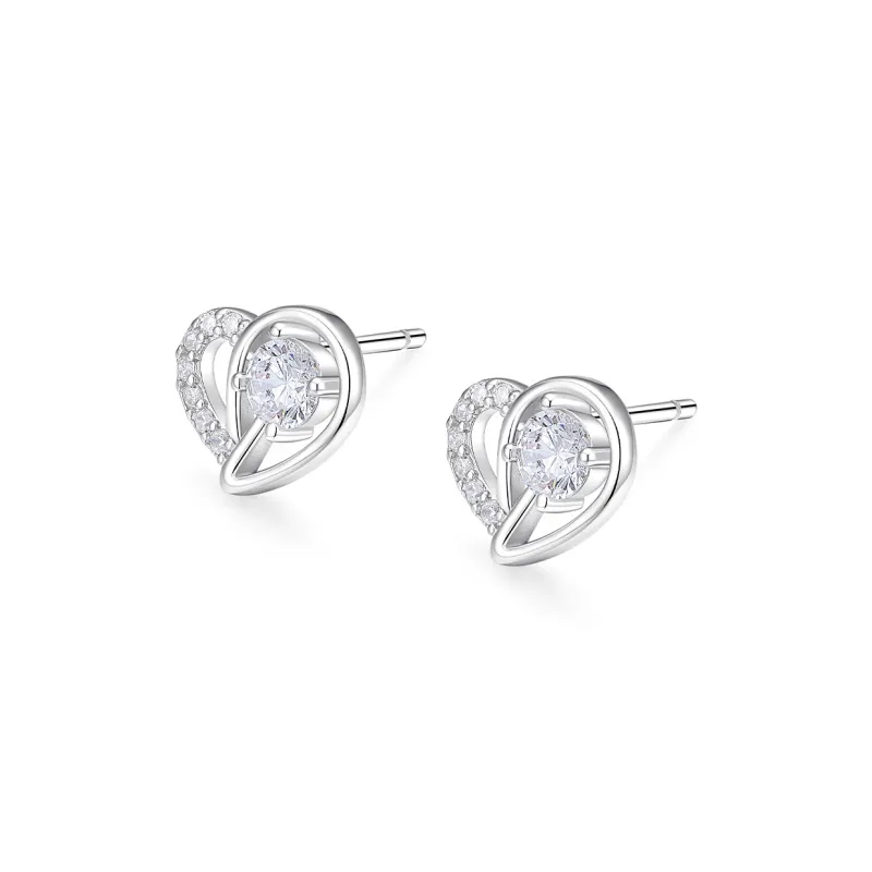 KADER S925 Silver Stud Earrings Women's Silver-1