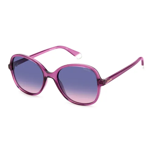 Polaroid Plastic Irregular Shape Sunglasses Women's Rose Red