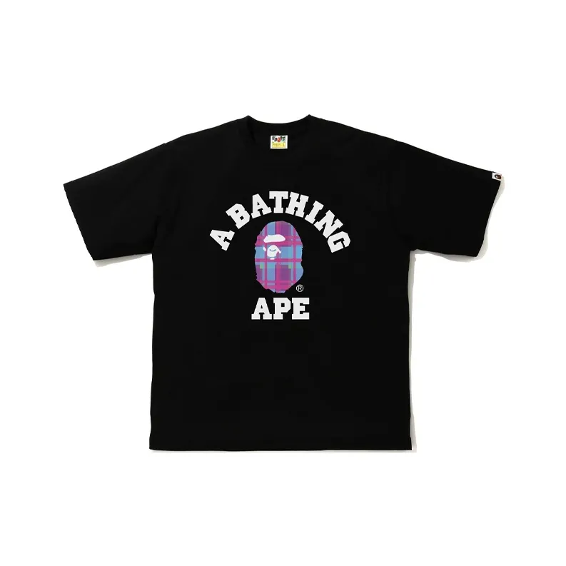 Bape Check College Relaxed Fit Tee-0