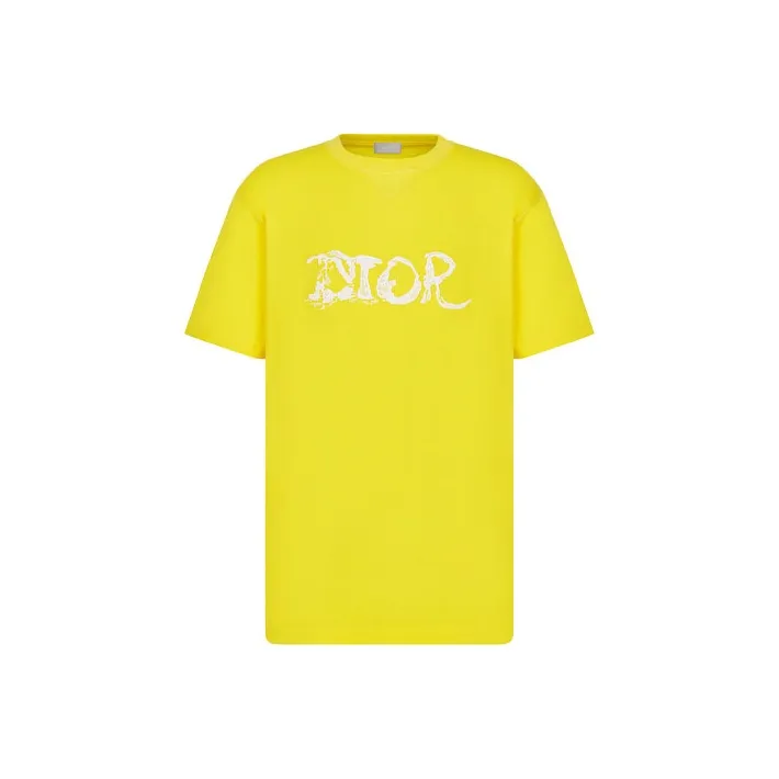 DIOR Quarterly New Products Drop Shoulder Sleeve T Shirt Men's Yellow-0