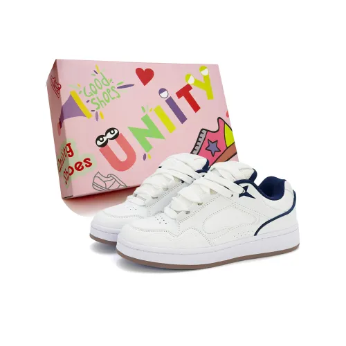 UNIITY Skateboard Shoes Women's Low Top White Blue/Gray