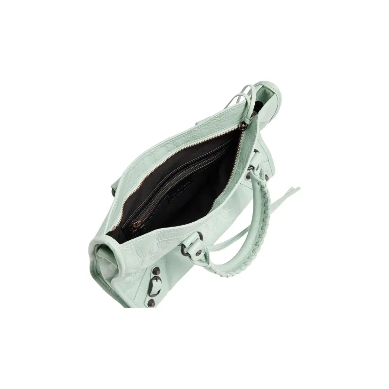 Balenciaga Le City Lambskin One Shoulder Handbags Small Size Women's Mineral Green-3