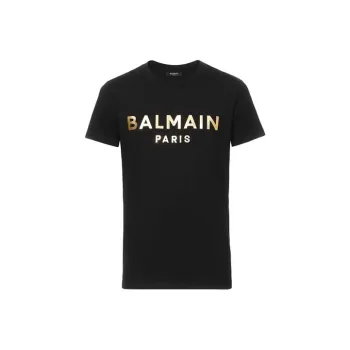 BALMAIN Logo Print Short Sleeve T Shirt