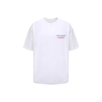 GALLIANO LANDOR SS21 Straight Elbow Length Sleeved T Shirt Unisex White