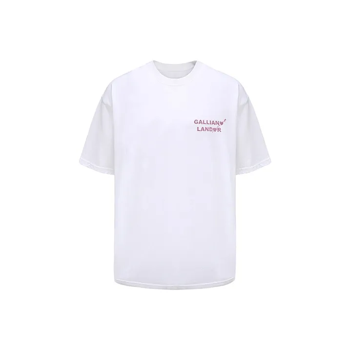 GALLIANO LANDOR SS21 Straight Elbow Length Sleeved T Shirt Unisex White-0