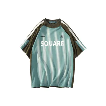 A SQUARE ROOT Short Sleeved T Shirts Unisex Blue Green