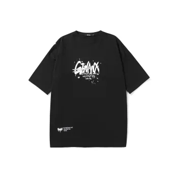 GENANX Straight Elbow Length Sleeved T Shirt Unisex Black