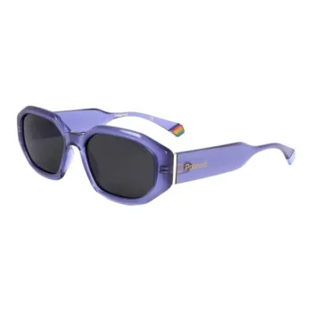 Polaroid Metal Plastic Irregular Shape Sunglasses Women's Purple