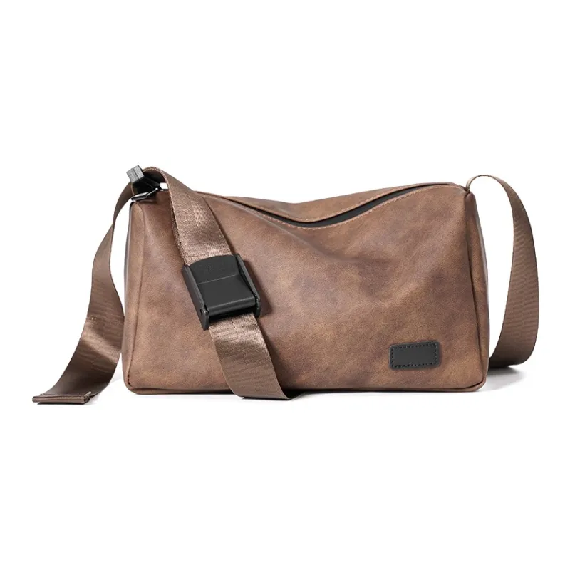 Old Man's Head Synthetic Leather Shoulder Bag Regular Men's Black-6