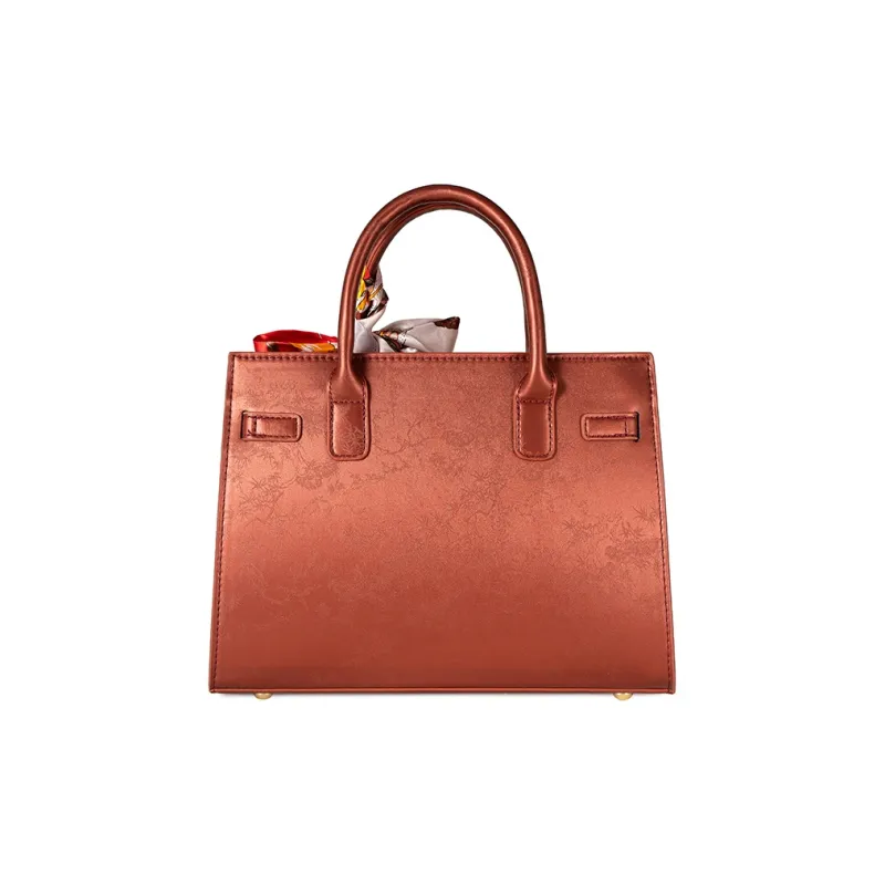 Vigno Synthetic Leather Portable Tote Women's Bag, One Shoulder, Crossbody Women's Red-5