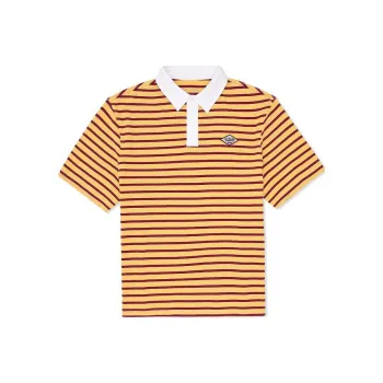 GUESS T Shirts Men Yellow White Stripes