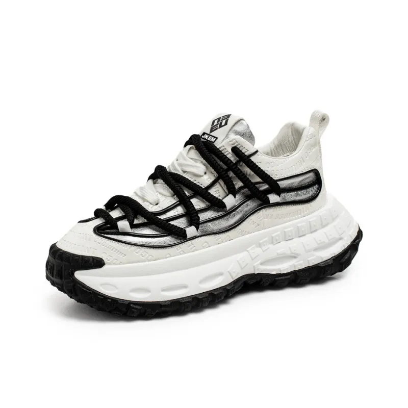 JKEM Cushioning Height Increasing Wear Resistant Slip Resistant Low Top Chunky Sneakers Men's-11