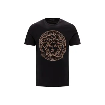 VERSACE Logo Embellished Crewneck T Shirt