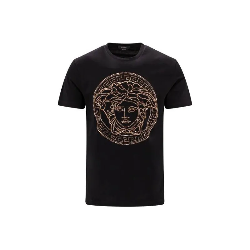 VERSACE Logo Embellished Crewneck T Shirt-0