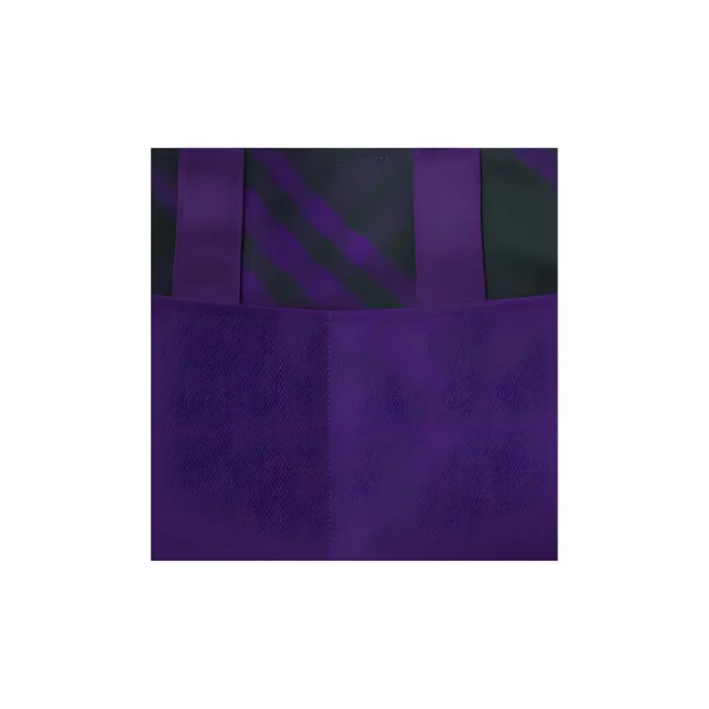 Burberry Cotton Patchwork Canvas Handbag Canvas Bag Tote Bag Shopping Bag Women's Purple & Black-4