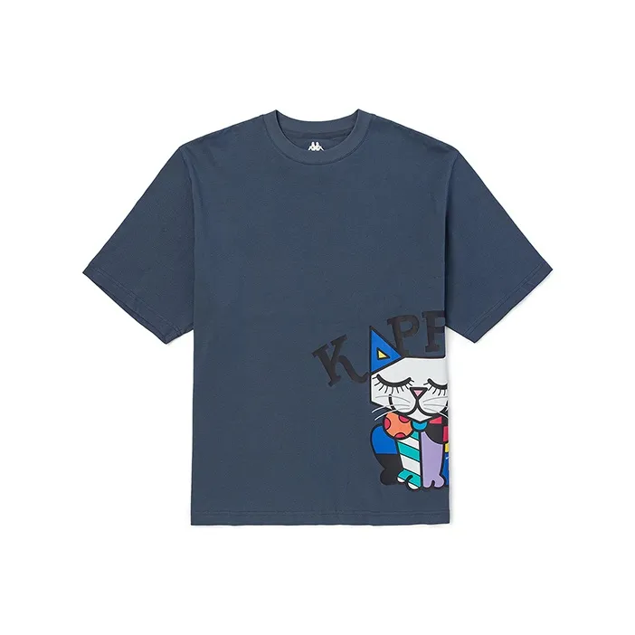 Kappa x Britto Crew Neck Loose Fit Straight Short Sleeved T Shirt Unisex-4