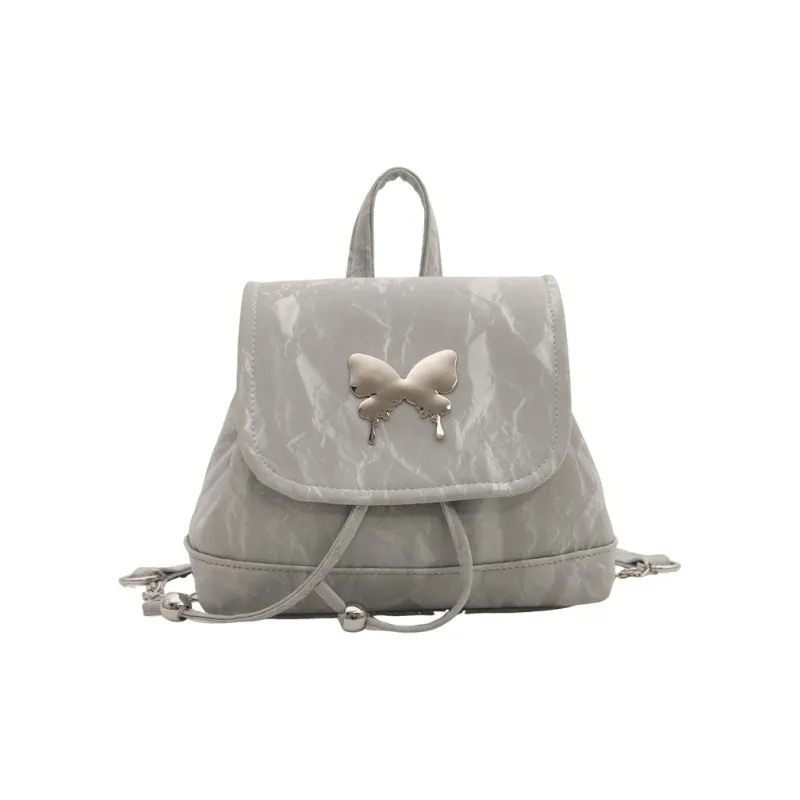Dusen Kangaroo PU Backpack Women's White/Silver/Multicolor-6