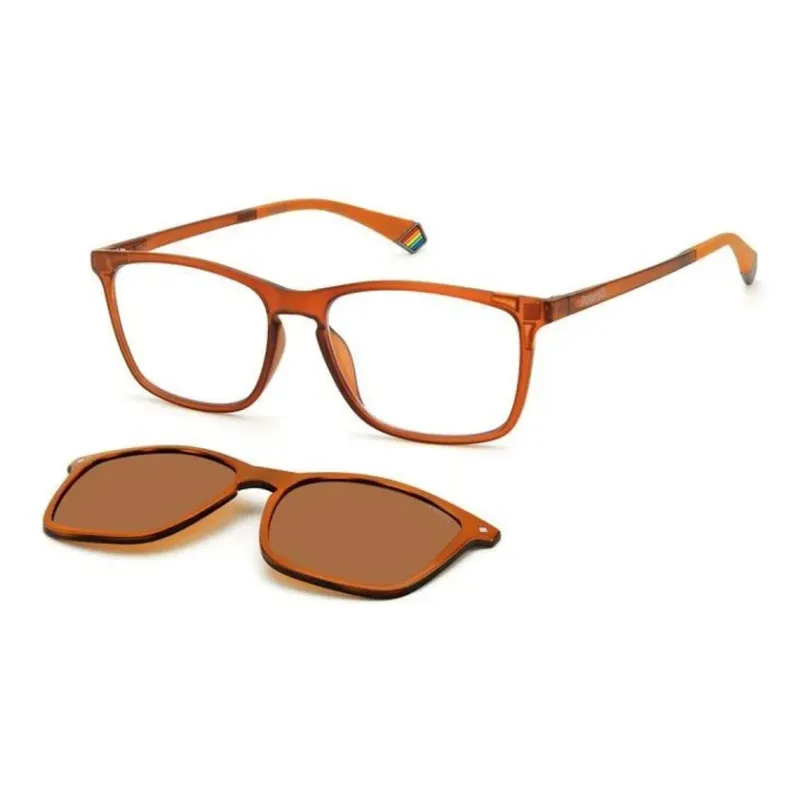 Polaroid Injection Molded Rectangular Sunglasses Men's Brown-0