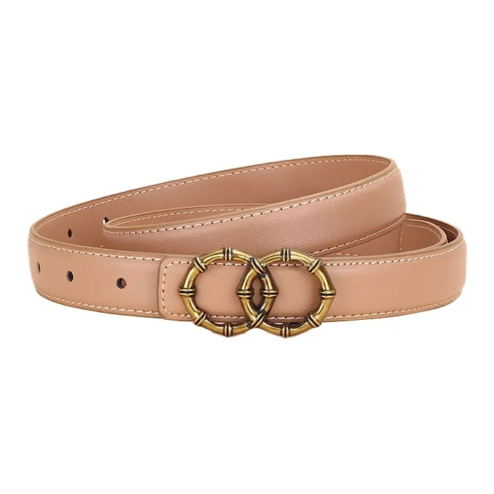 Lanza Cow Split Leather Belts Women's Width 2.4CM-5