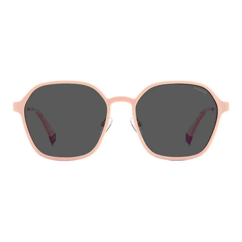 Polaroid Metal Irregular Shape Sunglasses Unisex Pink-1
