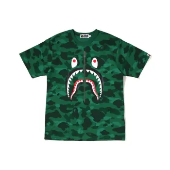 A BATHING APE Color Camo Shark Tee