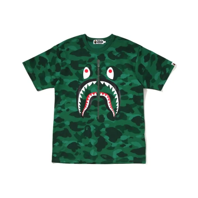 A BATHING APE Color Camo Shark Tee-0